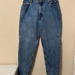 Levis 550 Jeans Women’s 14S Vintage High Rise Mom Red Tag Medium Wash Logo Denim